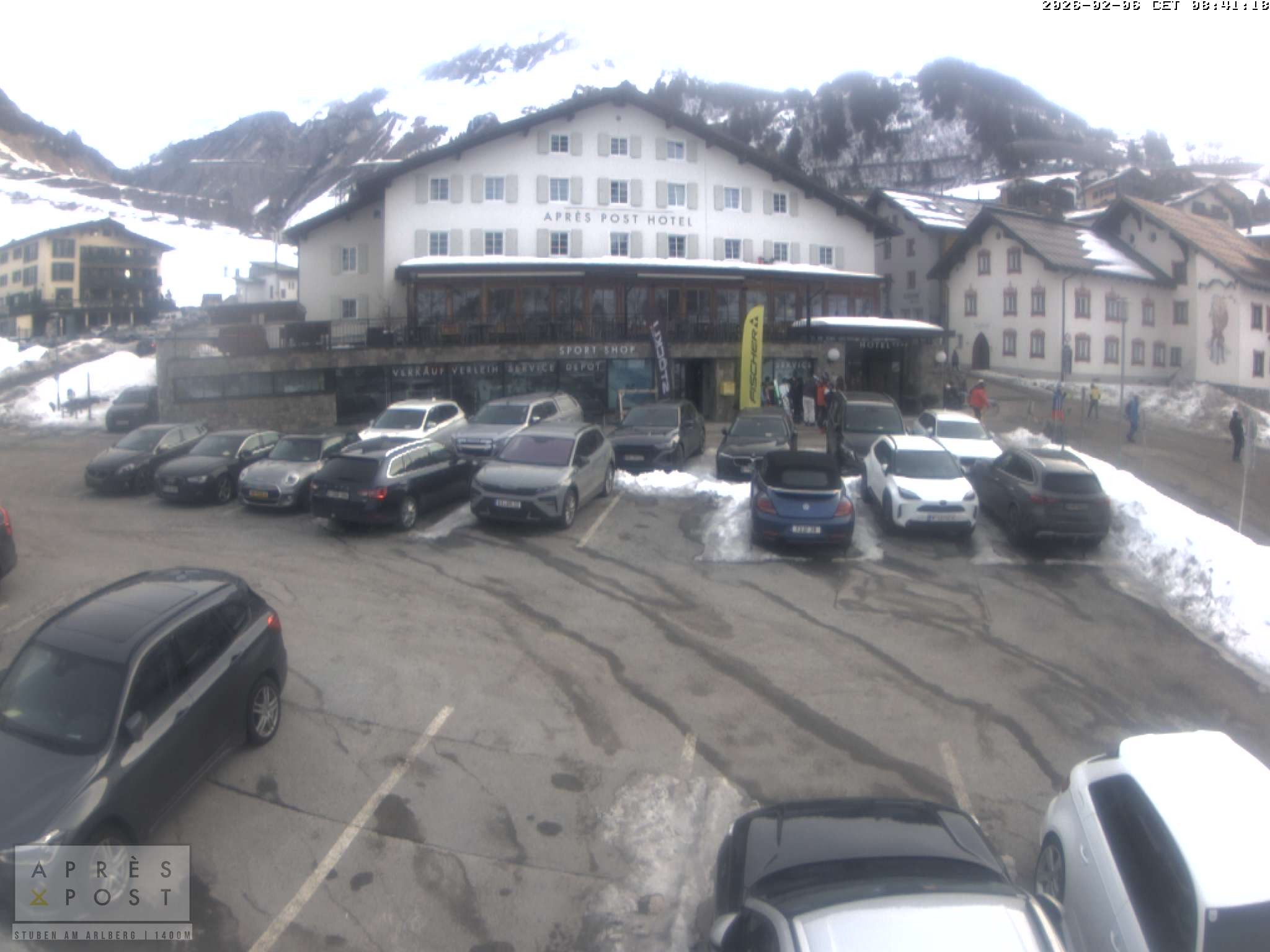 Archiv Foto Webcam Stuben am Arlberg - Blick auf das Après Post Hotel