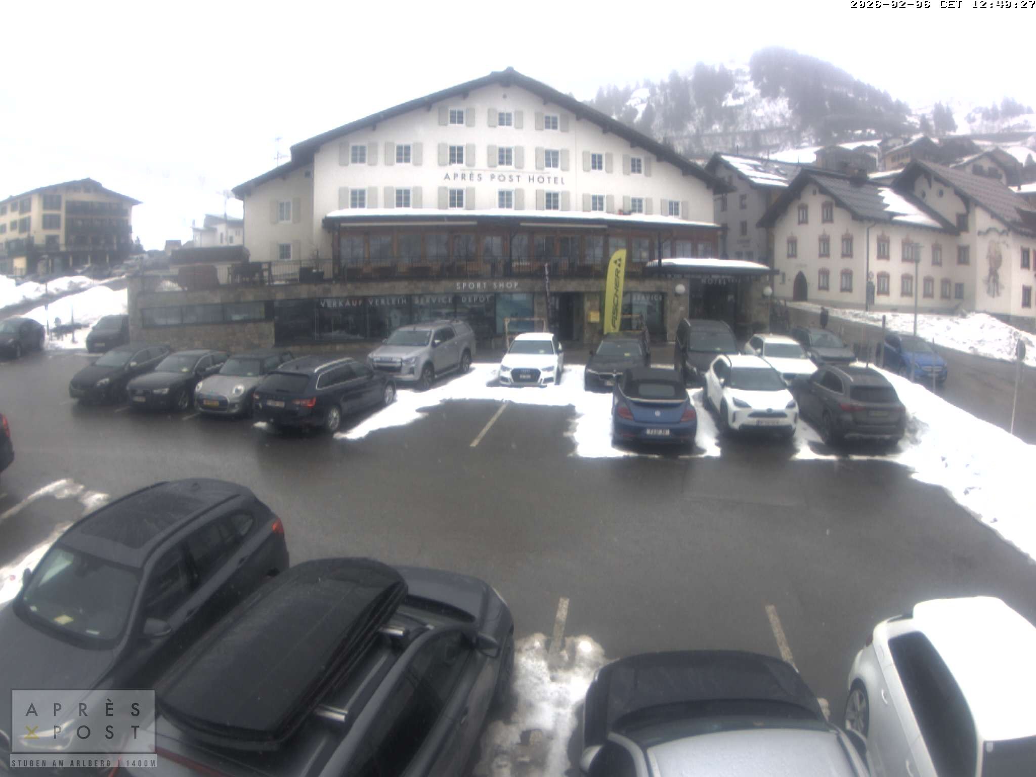 Archiv Foto Webcam Stuben am Arlberg - Blick auf das Après Post Hotel