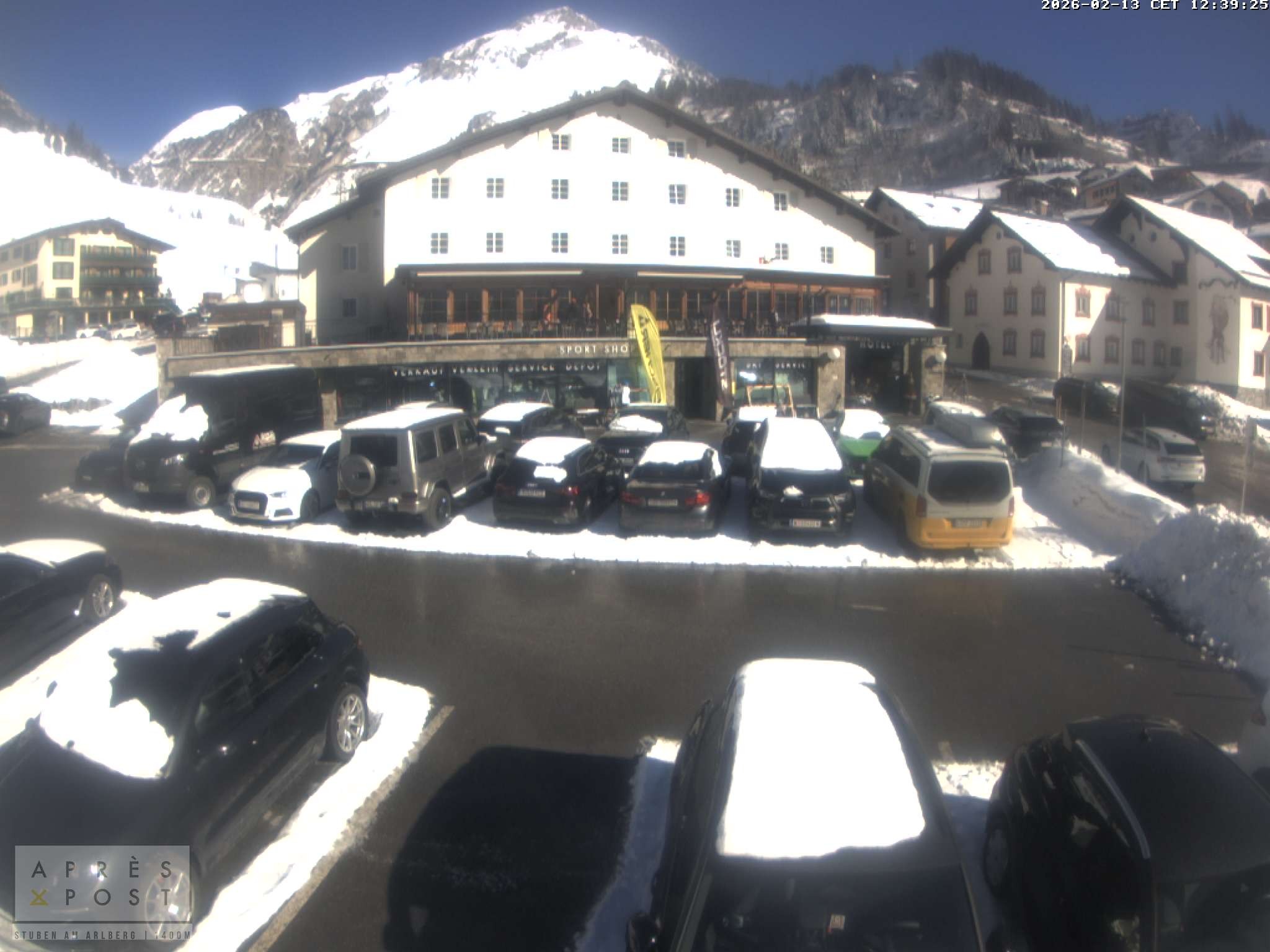 Archiv Foto Webcam Stuben am Arlberg - Blick auf das Après Post Hotel