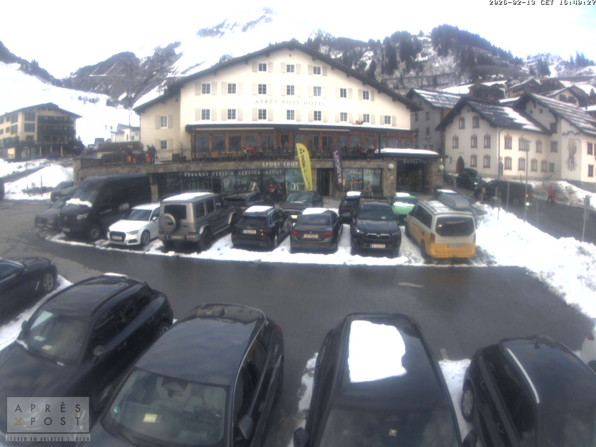 Archiv Foto Webcam Stuben am Arlberg - Blick auf das Après Post Hotel