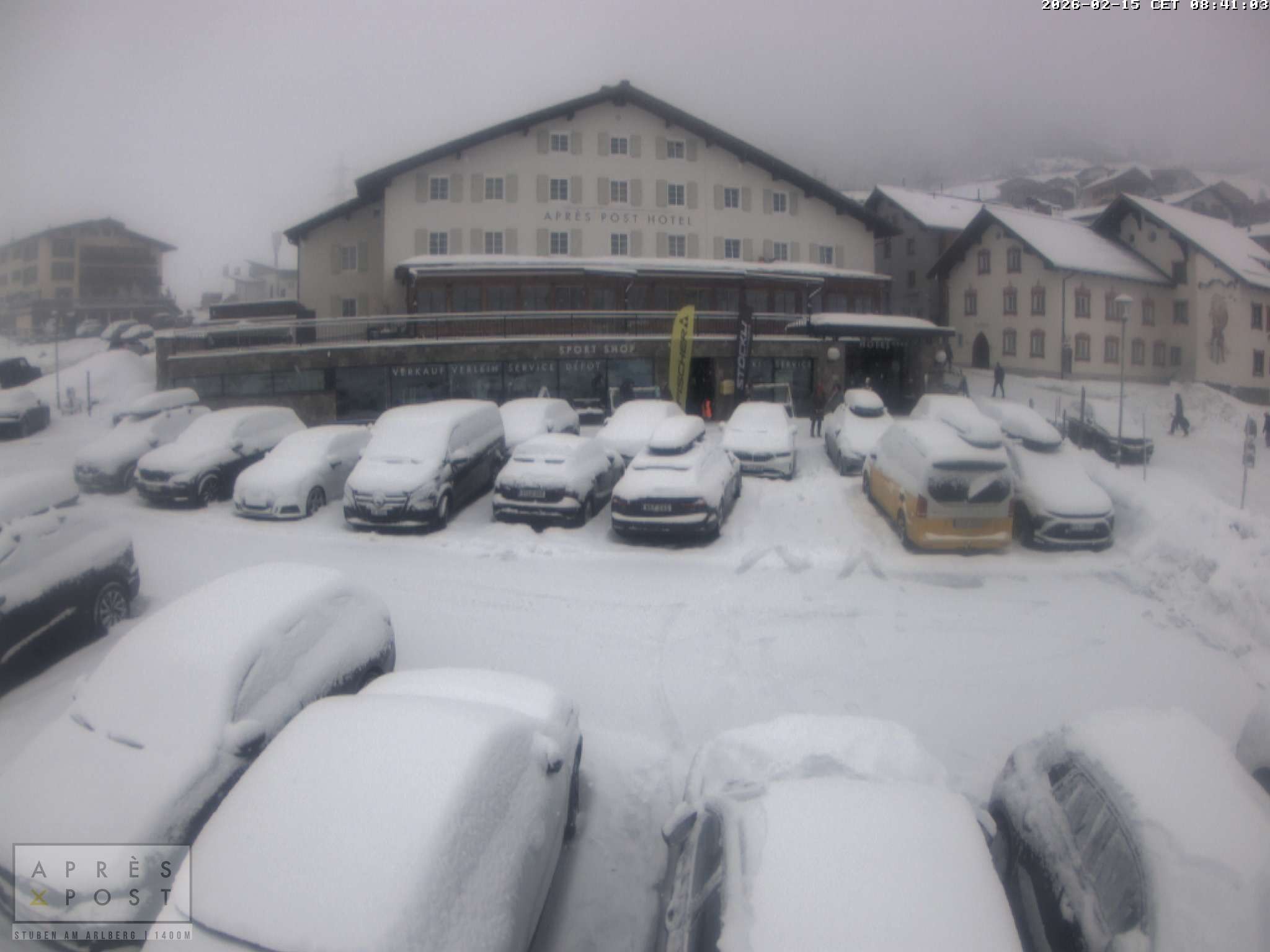 Archiv Foto Webcam Stuben am Arlberg - Blick auf das Après Post Hotel