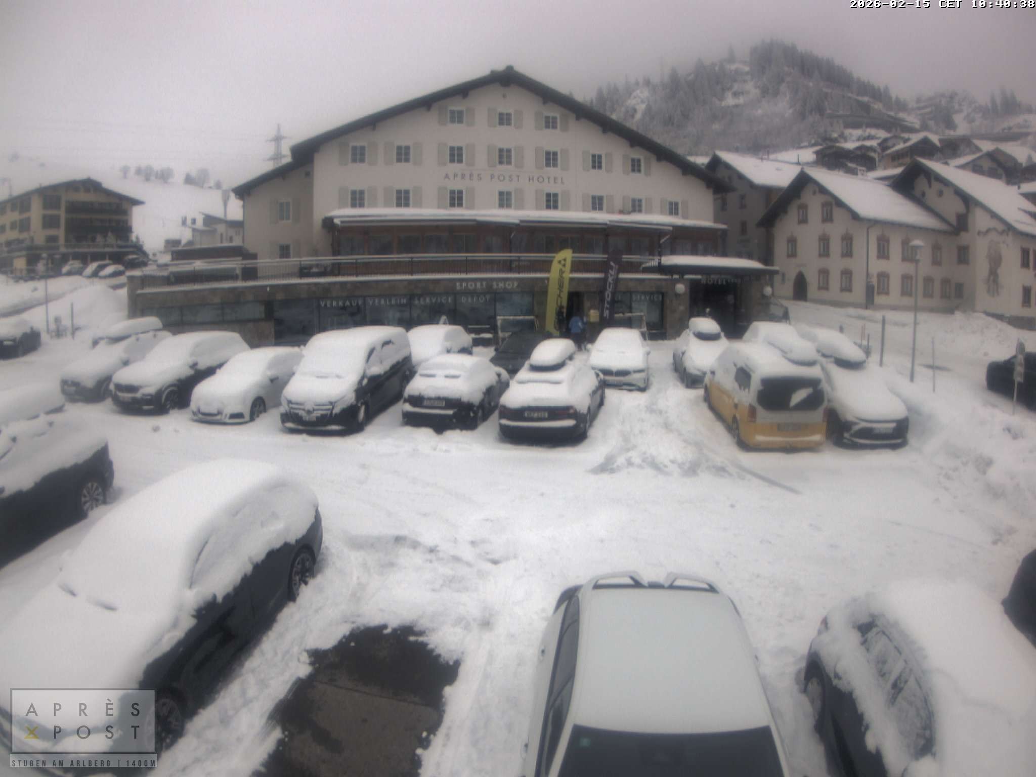 Archiv Foto Webcam Stuben am Arlberg - Blick auf das Après Post Hotel