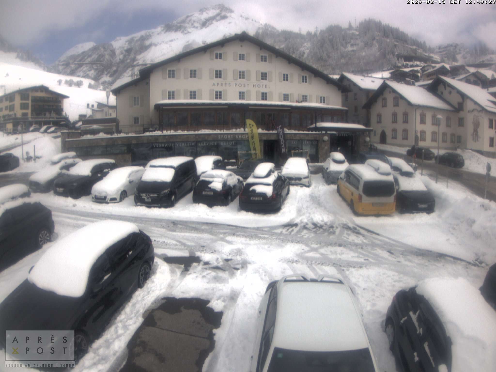 Archiv Foto Webcam Stuben am Arlberg - Blick auf das Après Post Hotel