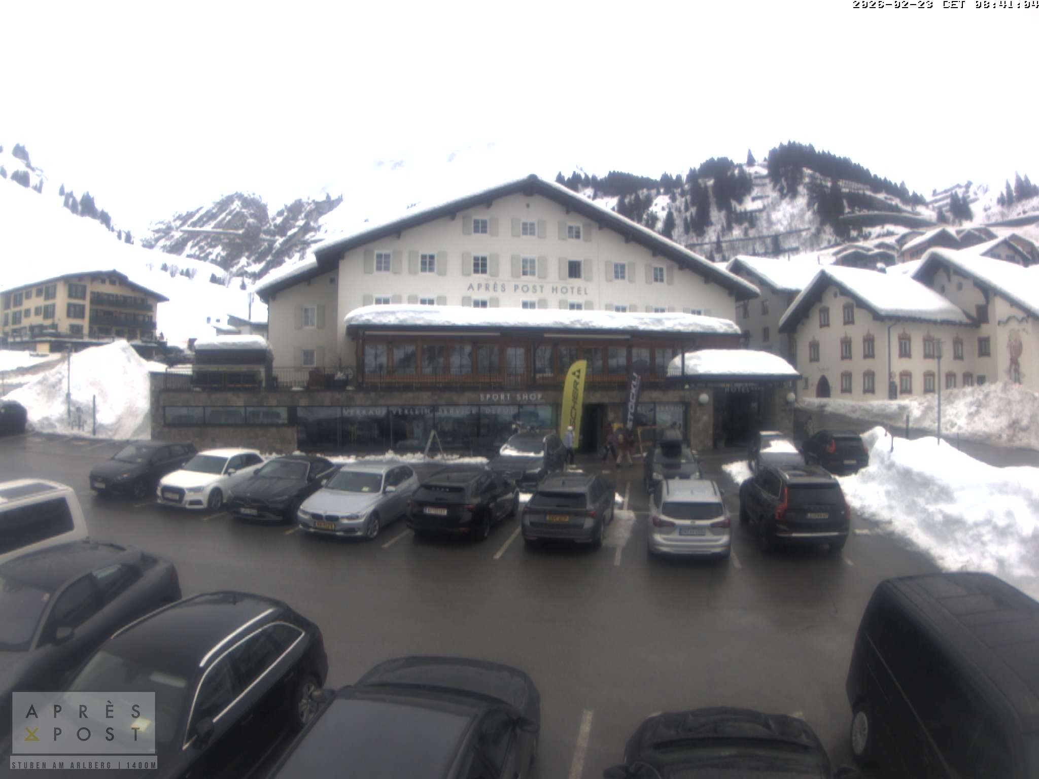 Archiv Foto Webcam Stuben am Arlberg - Blick auf das Après Post Hotel