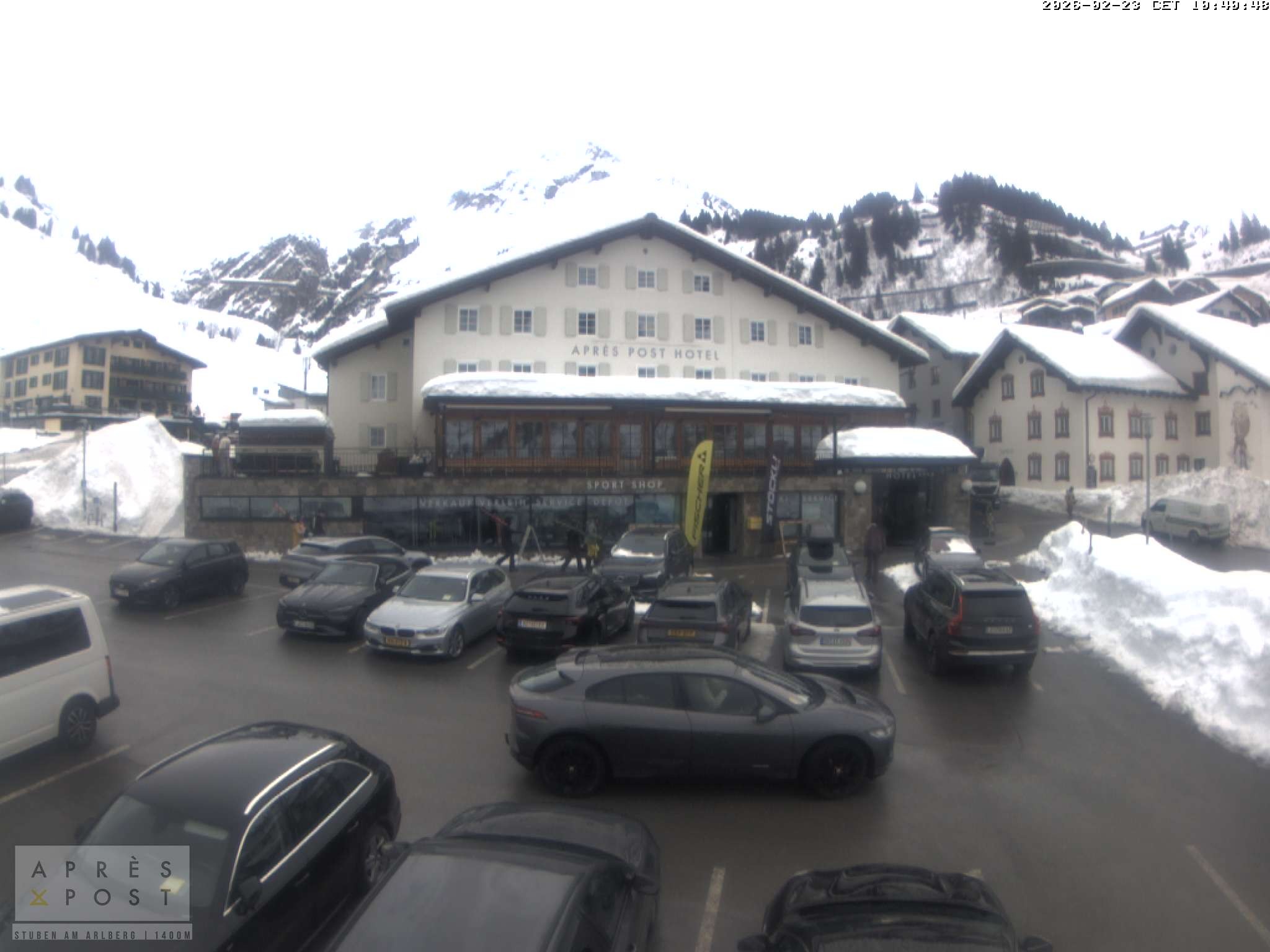 Archiv Foto Webcam Stuben am Arlberg - Blick auf das Après Post Hotel