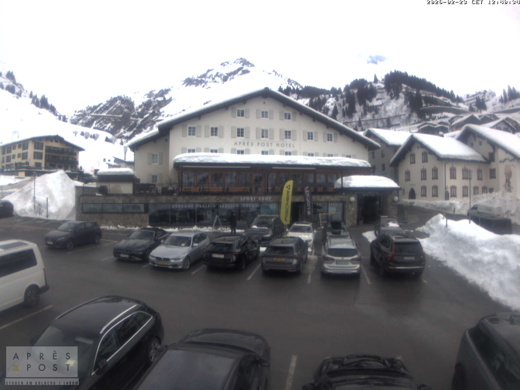 Archiv Foto Webcam Stuben am Arlberg - Blick auf das Après Post Hotel