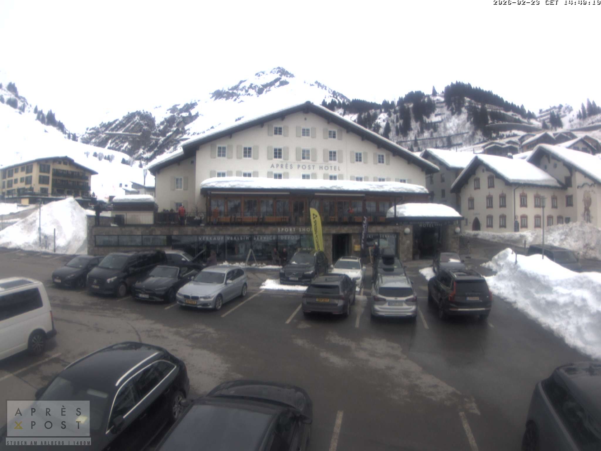 Archiv Foto Webcam Stuben am Arlberg - Blick auf das Après Post Hotel