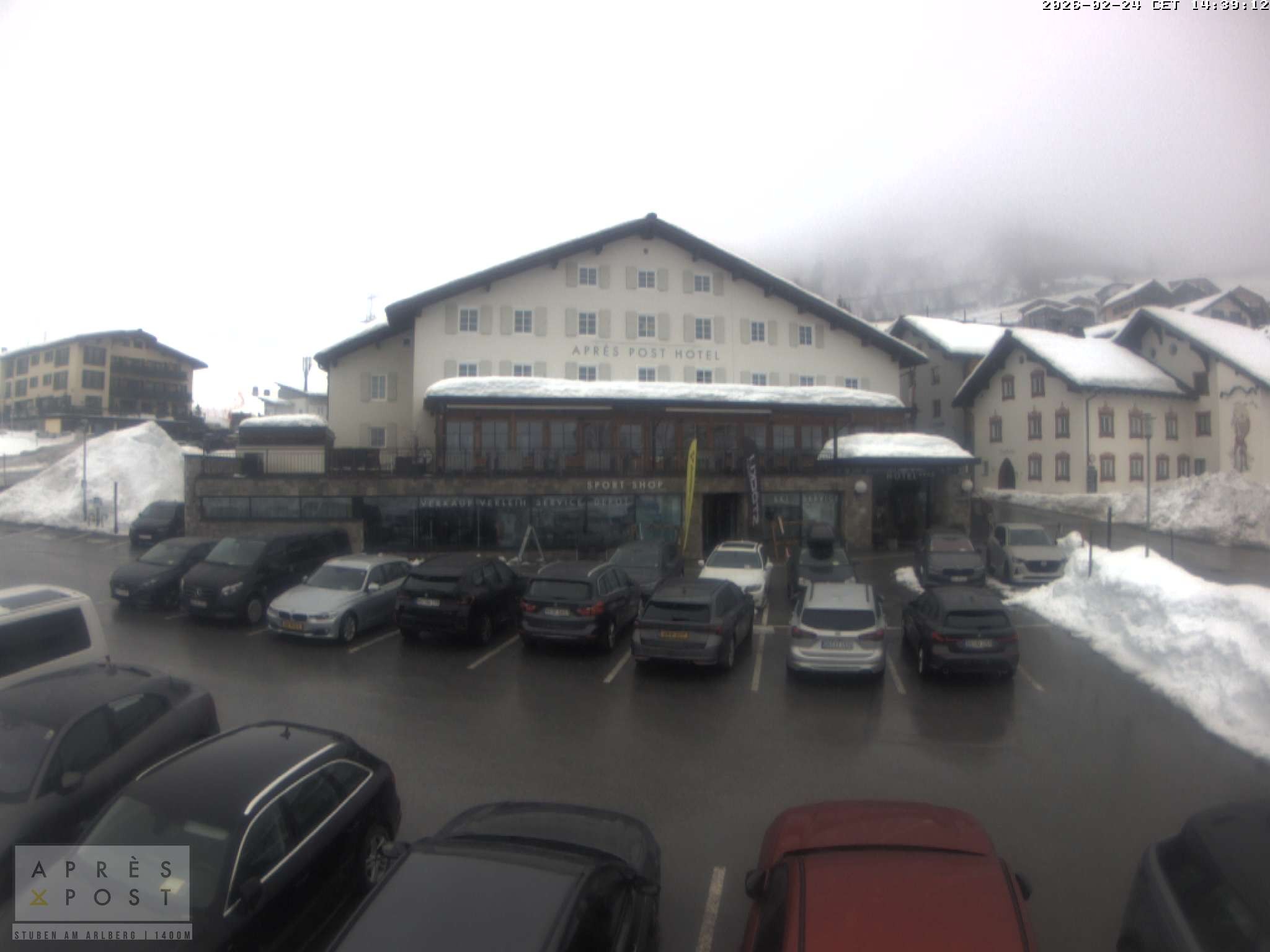 Archiv Foto Webcam Stuben am Arlberg - Blick auf das Après Post Hotel