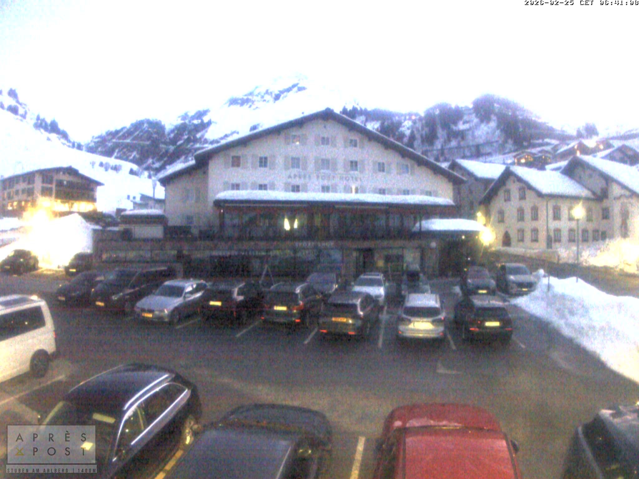 Archiv Foto Webcam Stuben am Arlberg - Blick auf das Après Post Hotel
