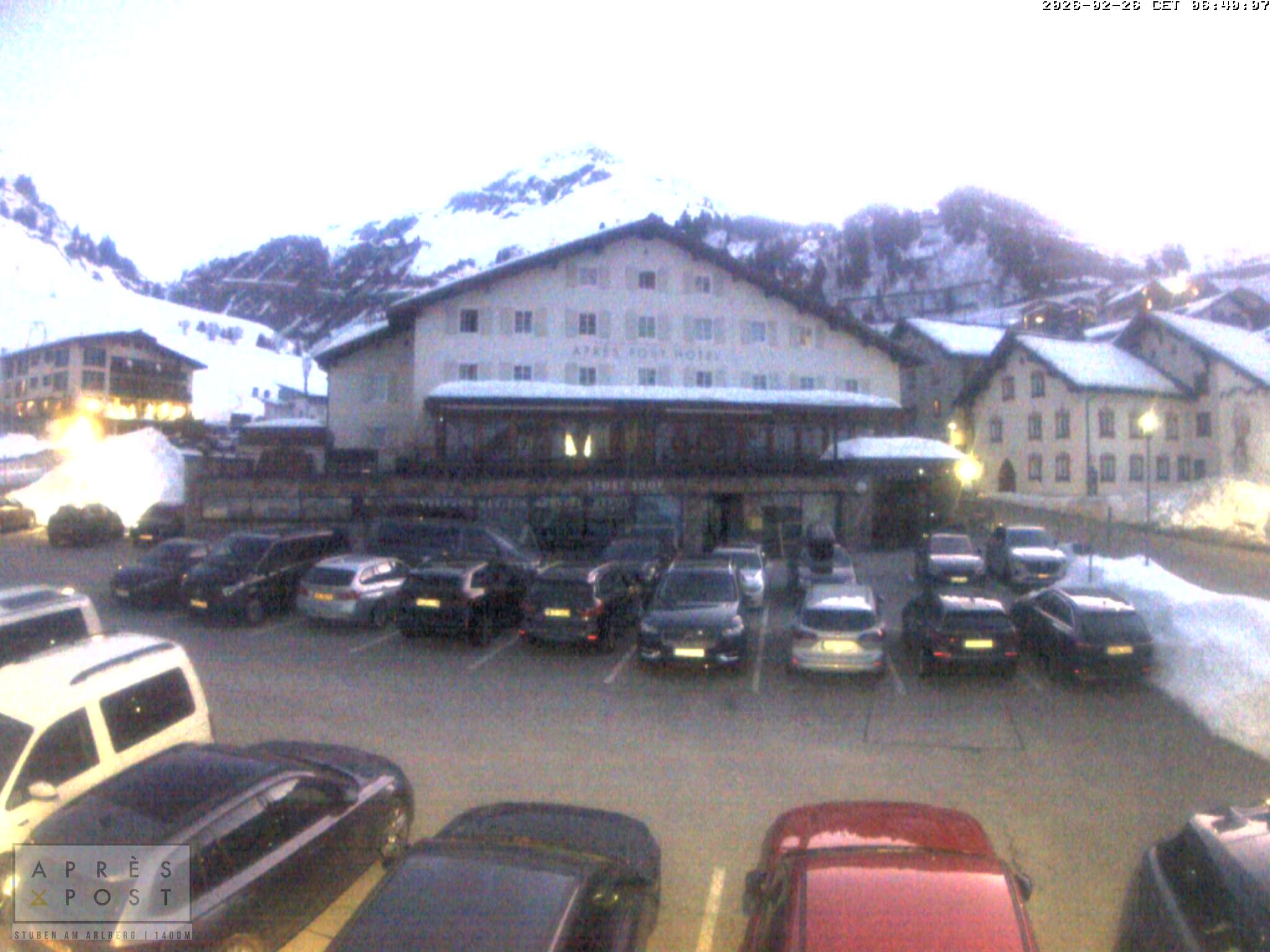 Archiv Foto Webcam Stuben am Arlberg - Blick auf das Après Post Hotel