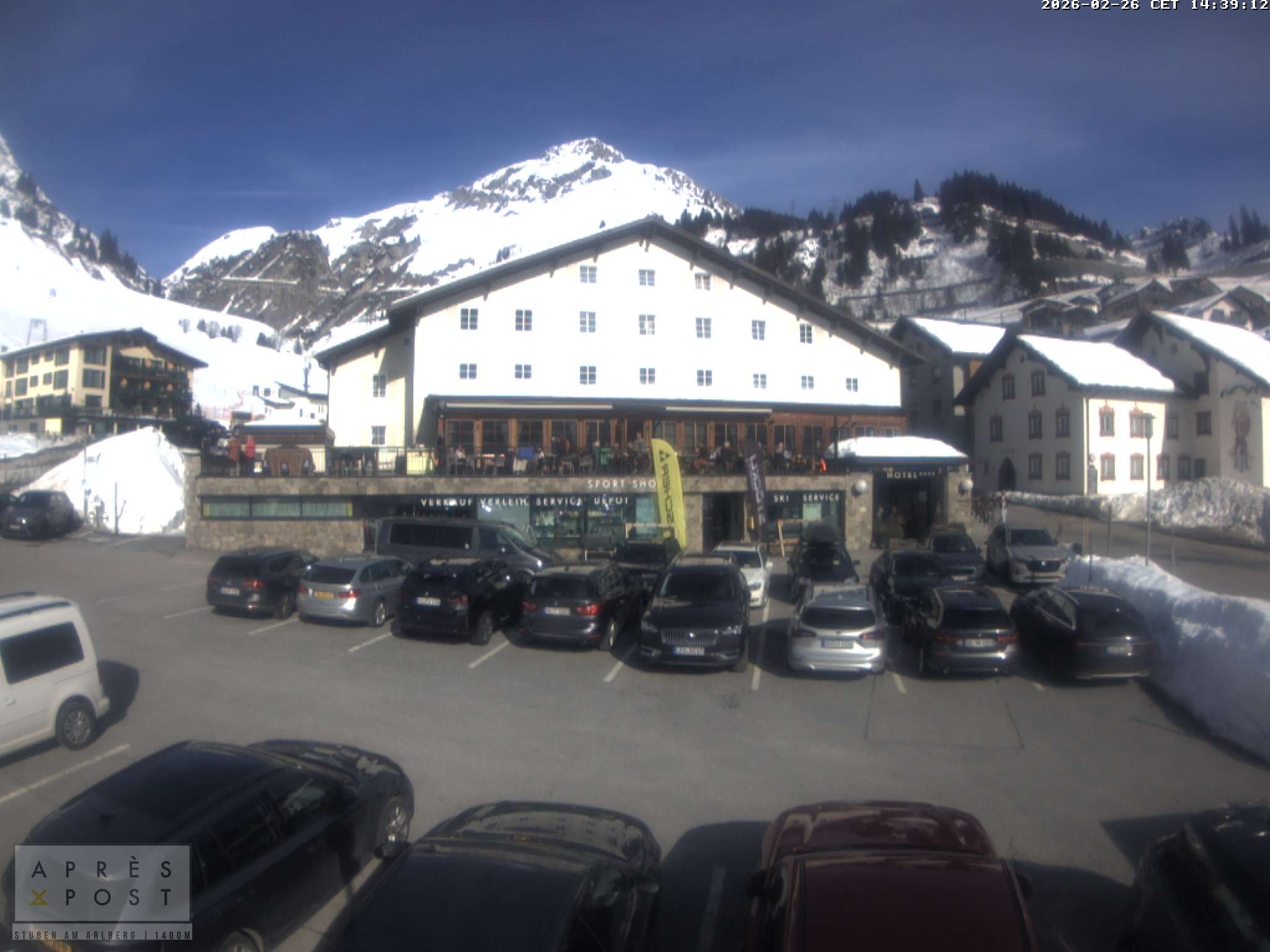 Archiv Foto Webcam Stuben am Arlberg - Blick auf das Après Post Hotel