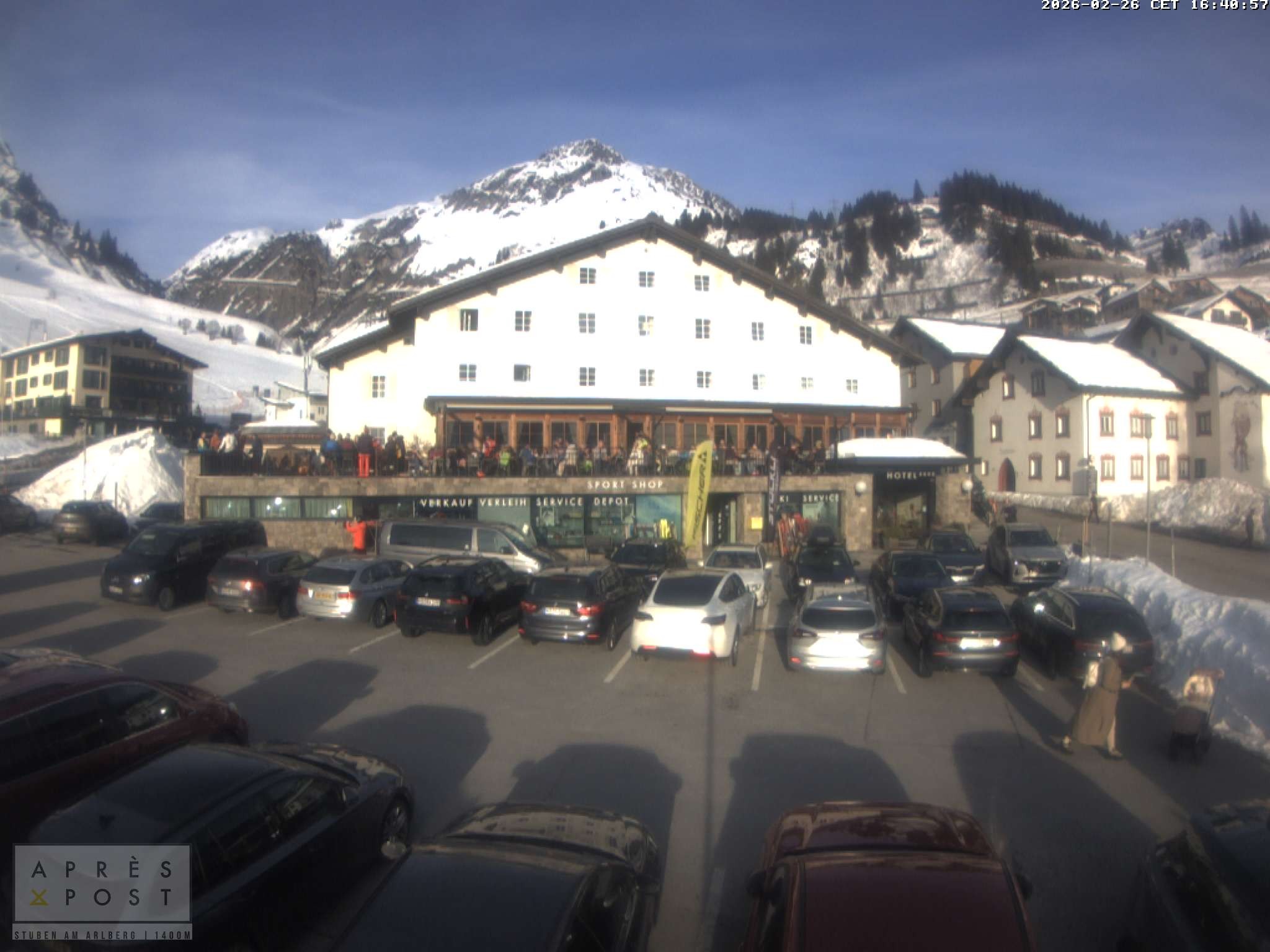 Archiv Foto Webcam Stuben am Arlberg - Blick auf das Après Post Hotel