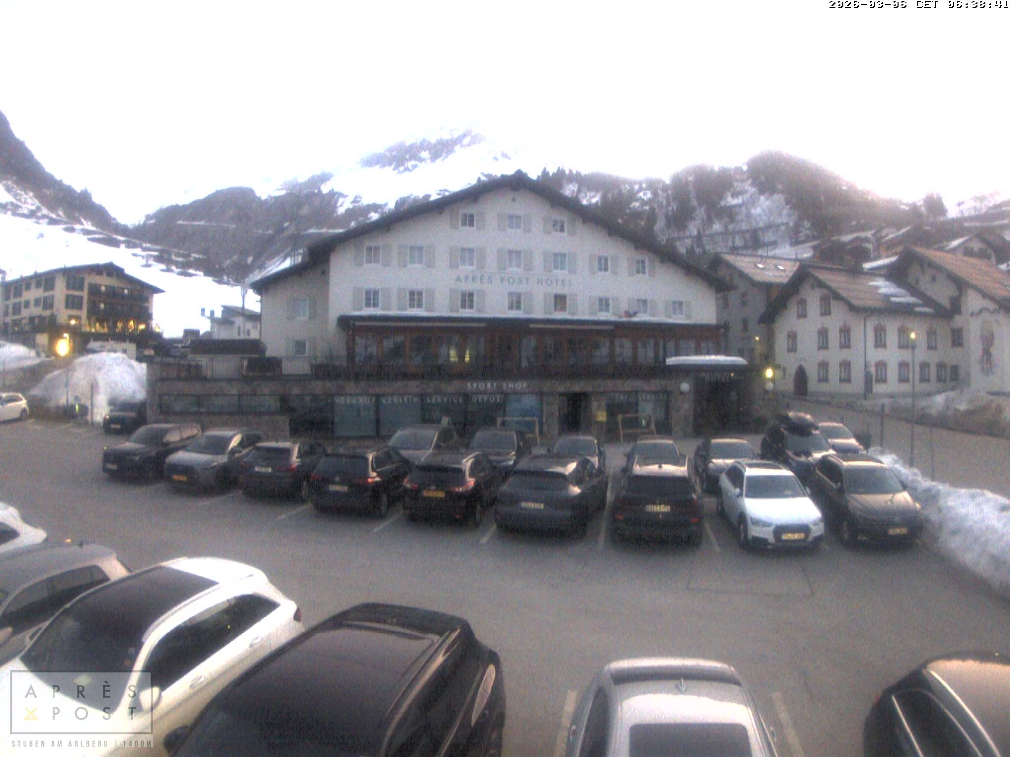 Archiv Foto Webcam Stuben am Arlberg - Blick auf das Après Post Hotel