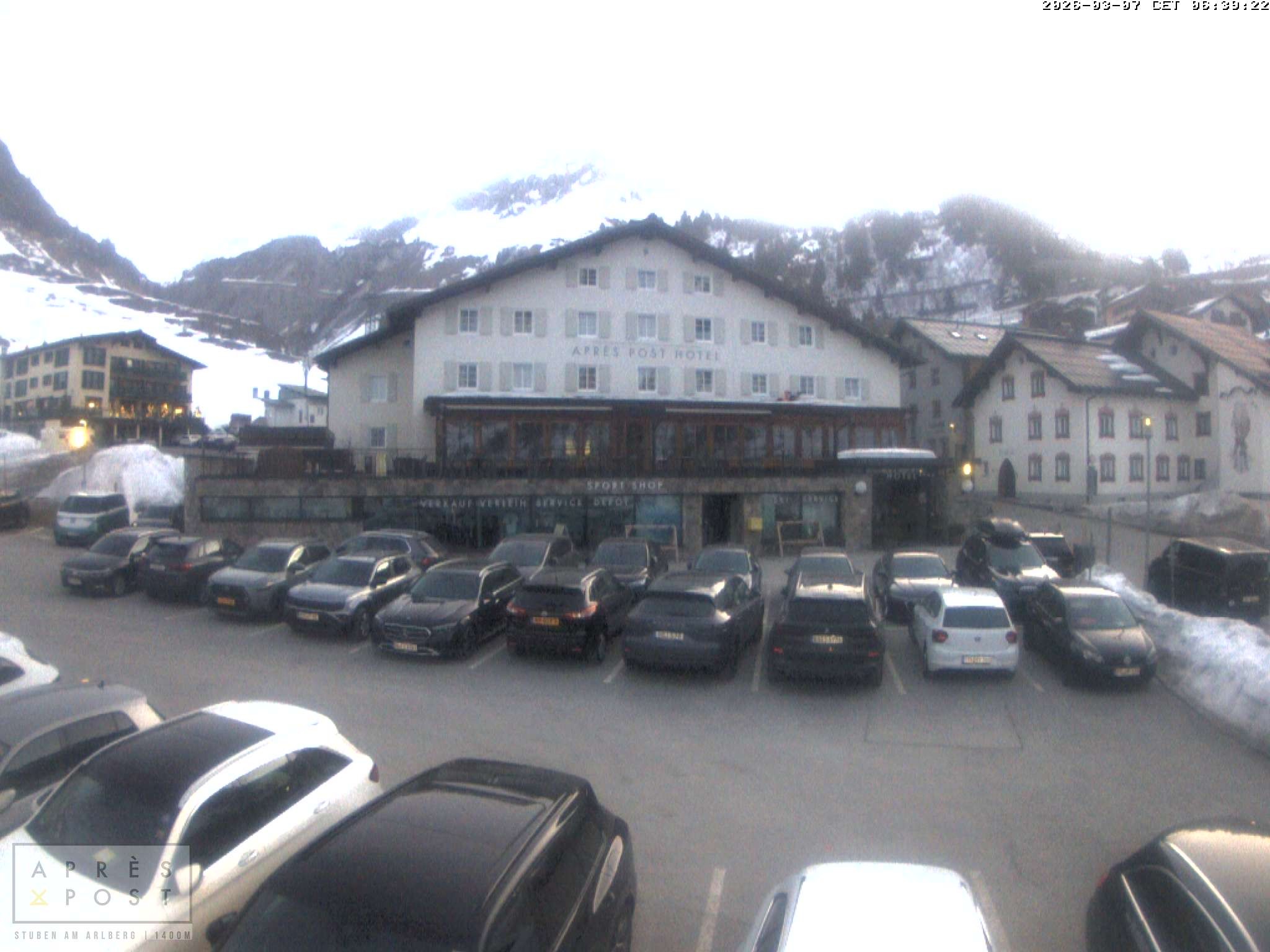 Archiv Foto Webcam Stuben am Arlberg - Blick auf das Après Post Hotel