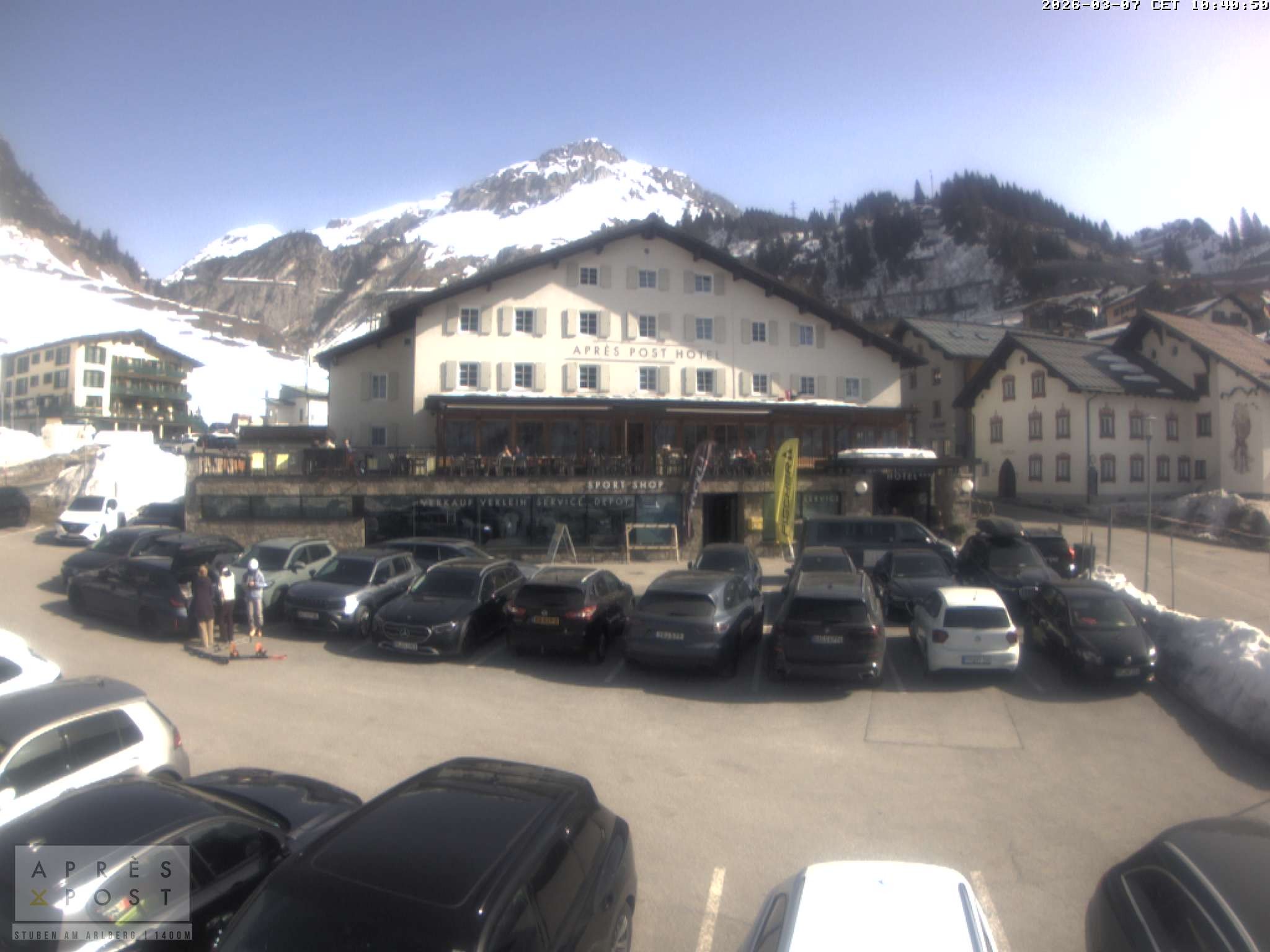 Archiv Foto Webcam Stuben am Arlberg - Blick auf das Après Post Hotel