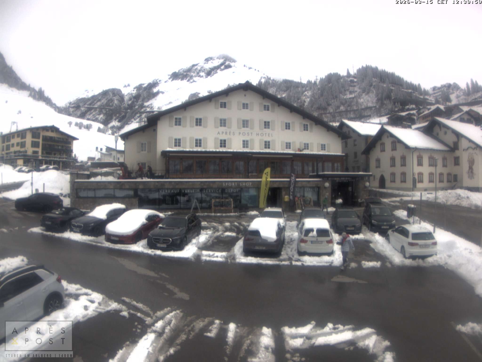 Archiv Foto Webcam Stuben am Arlberg - Blick auf das Après Post Hotel