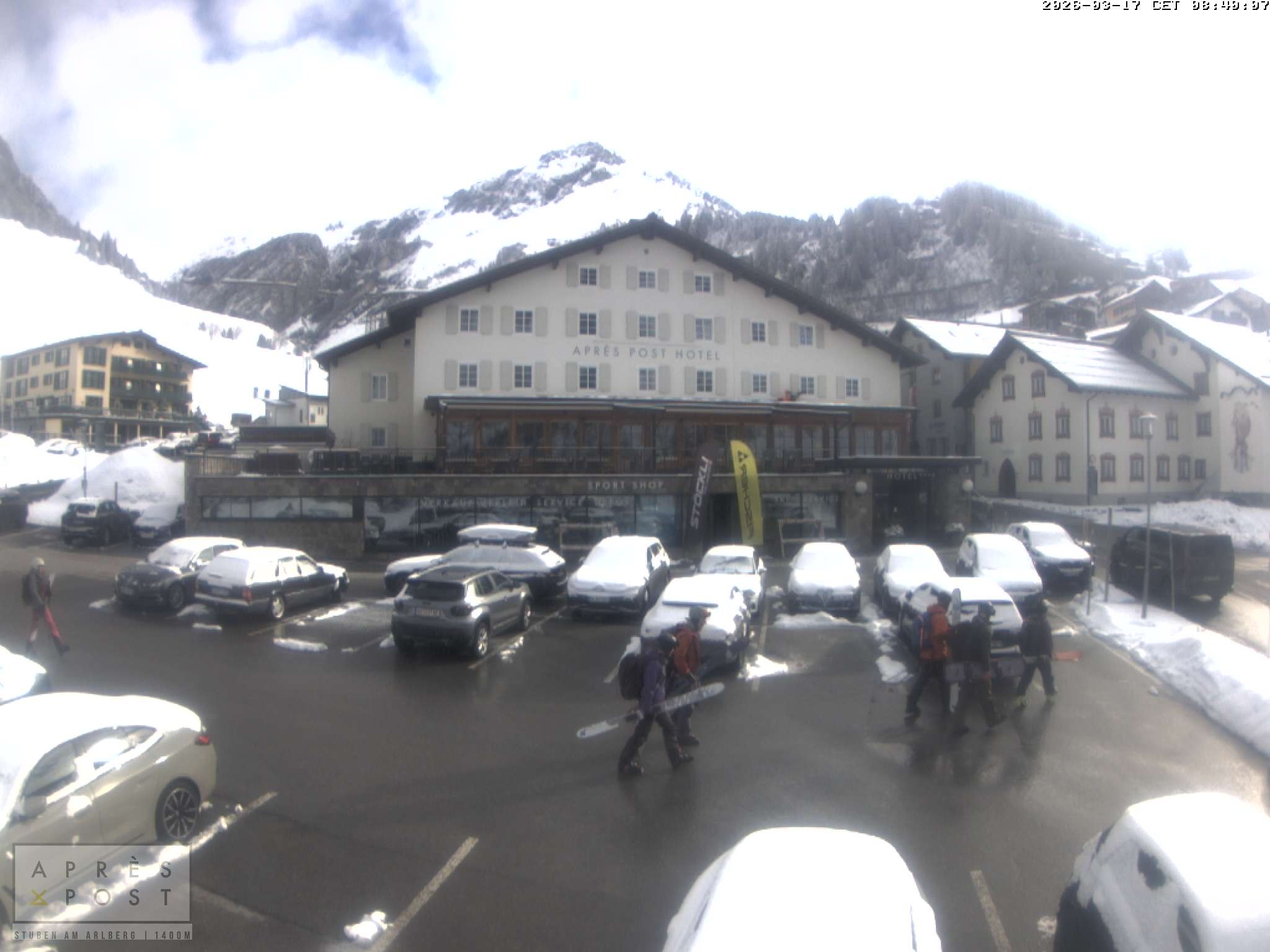 Archiv Foto Webcam Stuben am Arlberg - Blick auf das Après Post Hotel