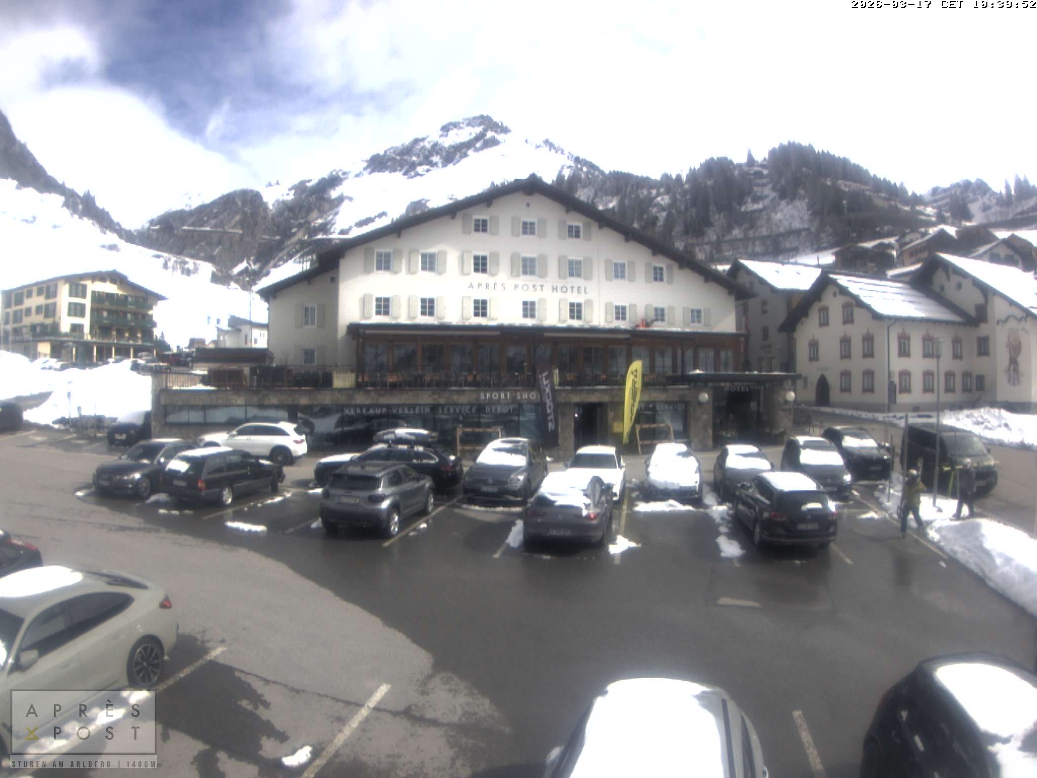 Archiv Foto Webcam Stuben am Arlberg - Blick auf das Après Post Hotel