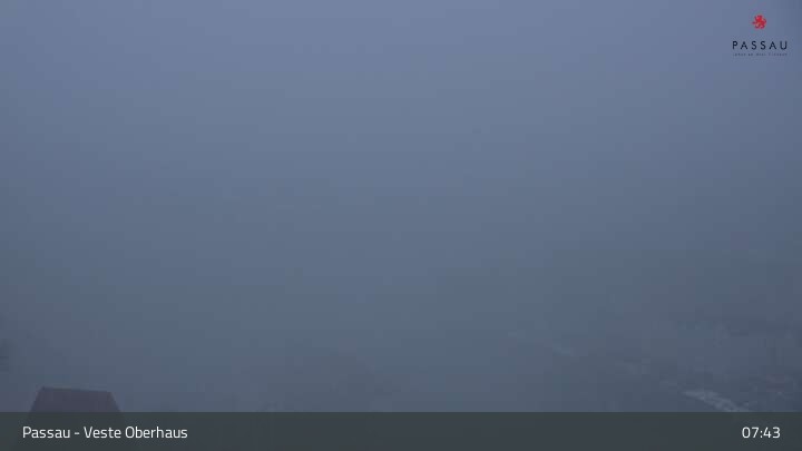 Archiv Foto Webcam Passau: Blick von der Veste Oberhaus auf Donau und Altstadt