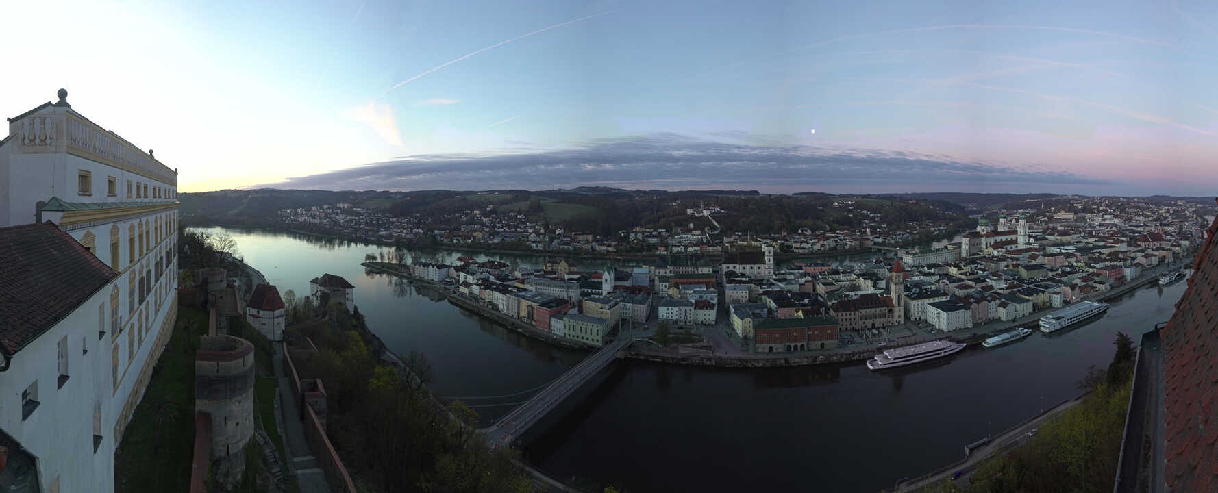 Archived image Webcam Passau: View from Veste Oberhaus