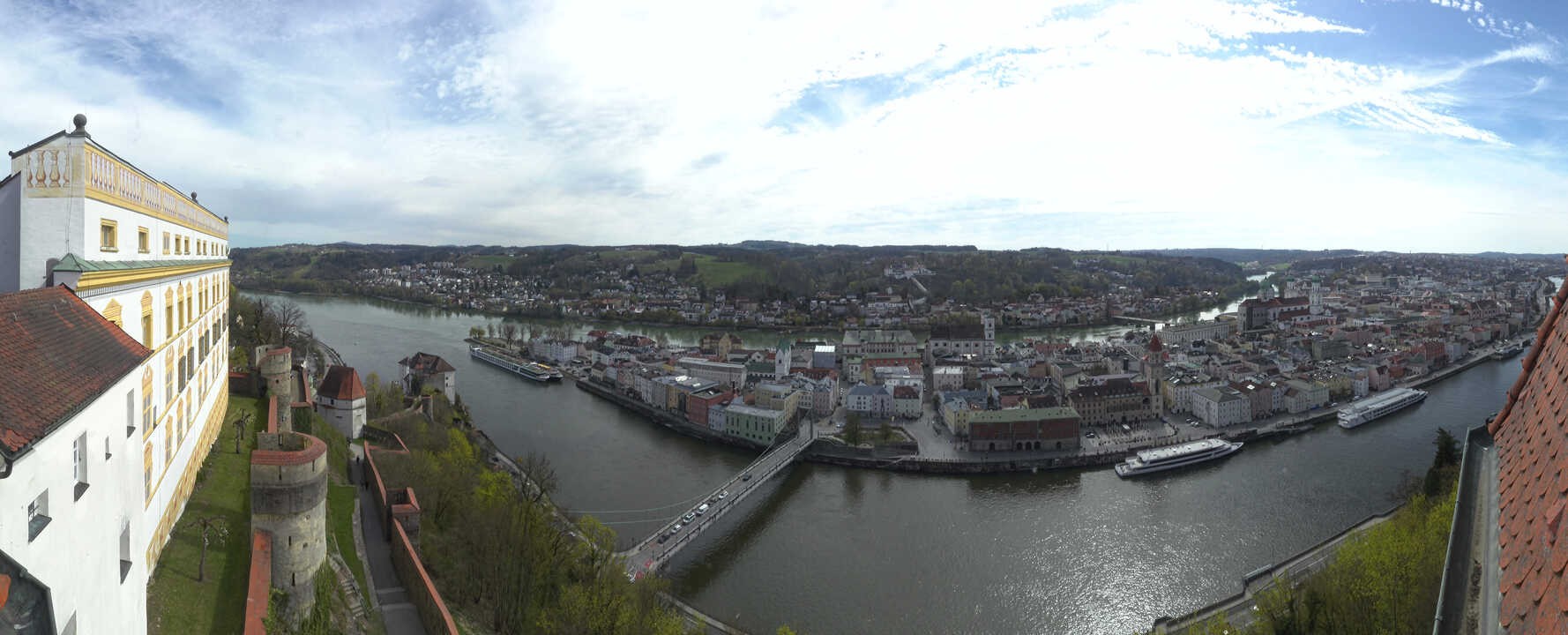 Archived image Webcam Passau: View from Veste Oberhaus