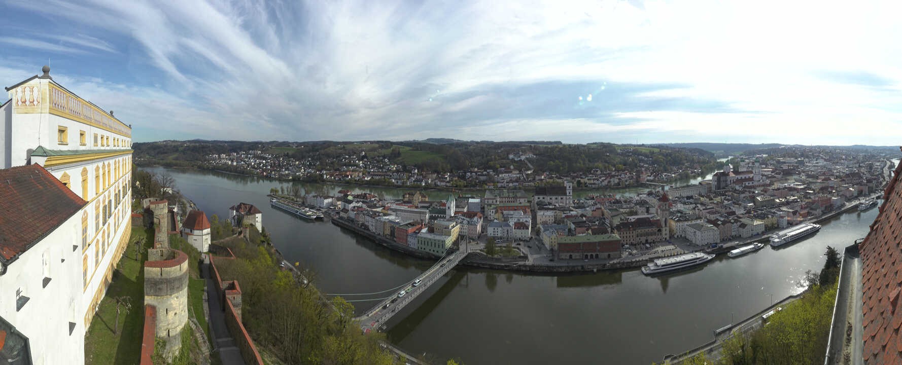 Archived image Webcam Passau: View from Veste Oberhaus