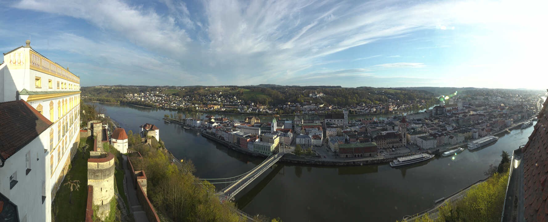 Archived image Webcam Passau: View from Veste Oberhaus