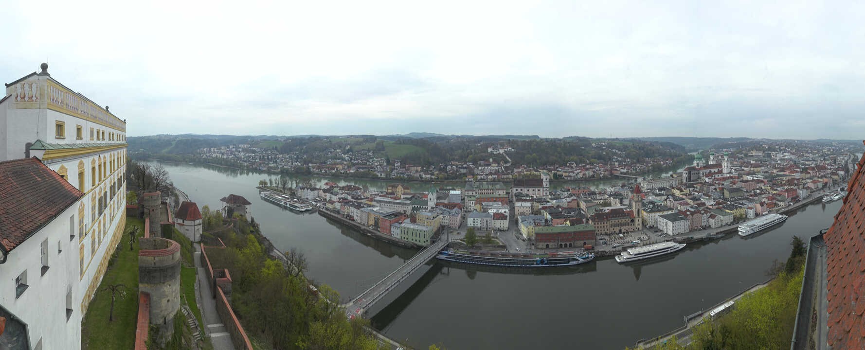 Archived image Webcam Passau: View from Veste Oberhaus