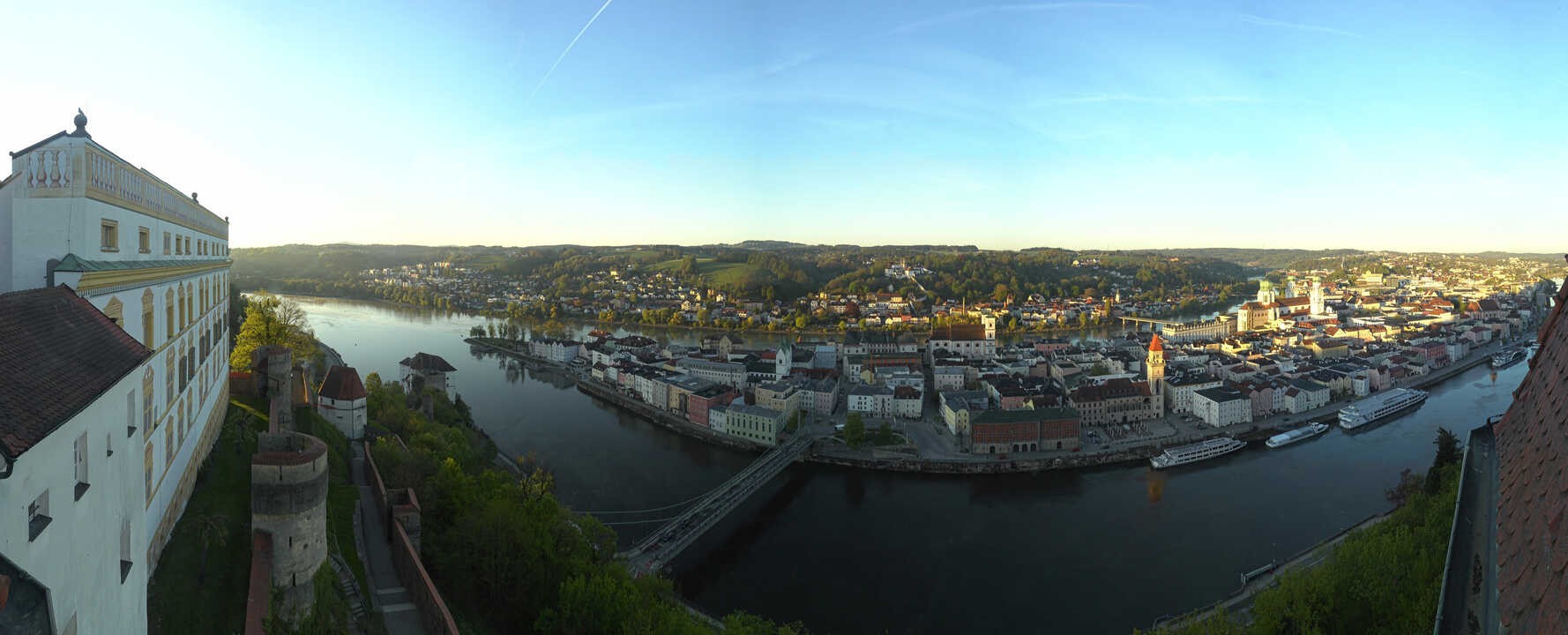 Archived image Webcam Passau: View from Veste Oberhaus