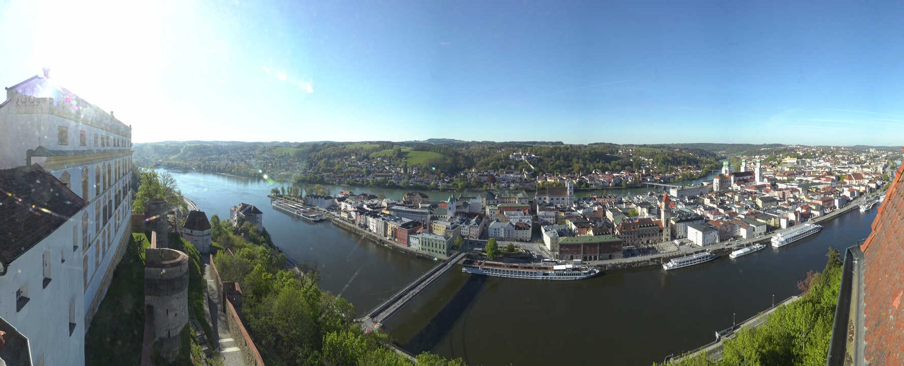 Archived image Webcam Passau: View from Veste Oberhaus