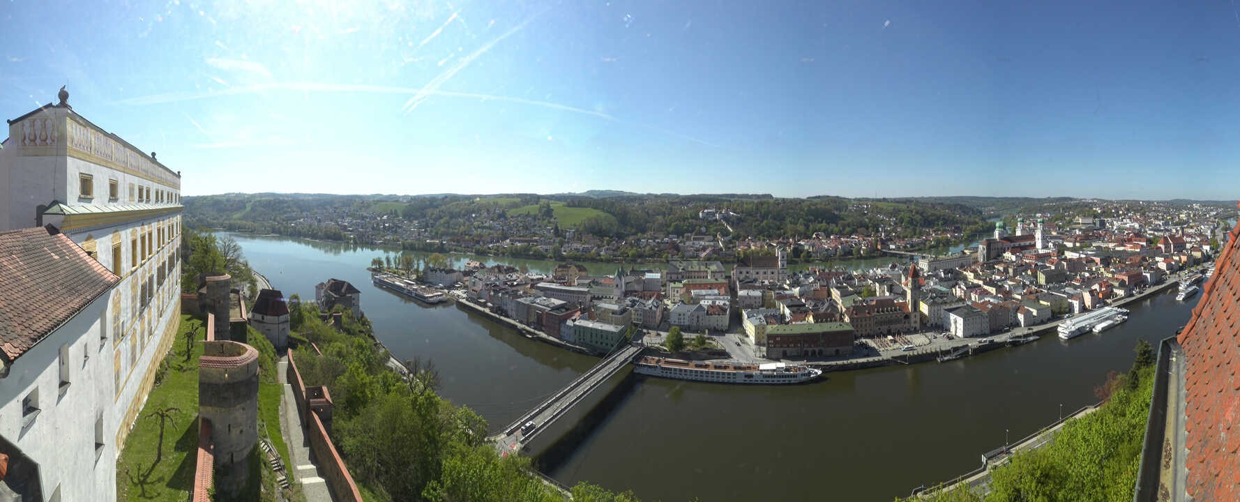 Archived image Webcam Passau: View from Veste Oberhaus