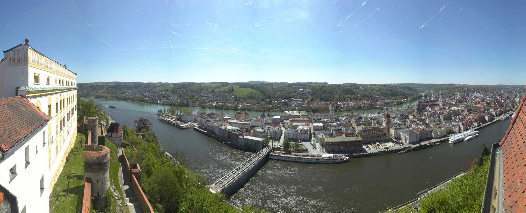 Archived image Webcam Passau: View from Veste Oberhaus