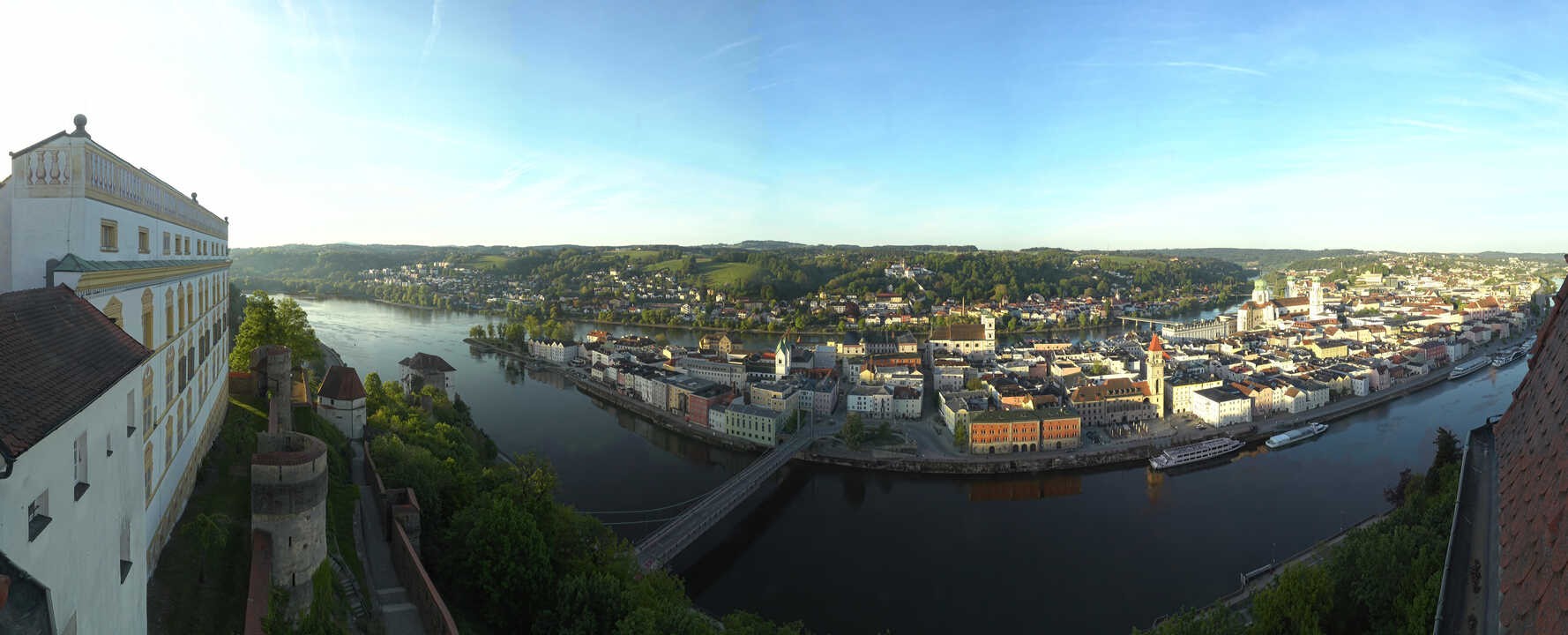 Archived image Webcam Passau: View from Veste Oberhaus