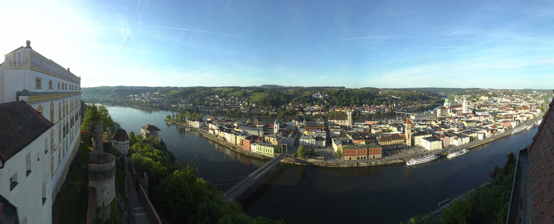 Archived image Webcam Passau: View from Veste Oberhaus
