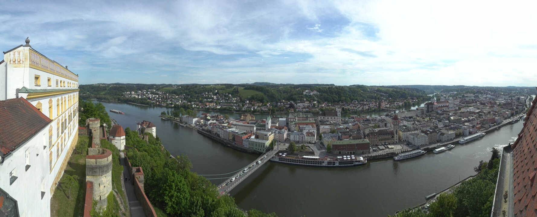 Archived image Webcam Passau: View from Veste Oberhaus