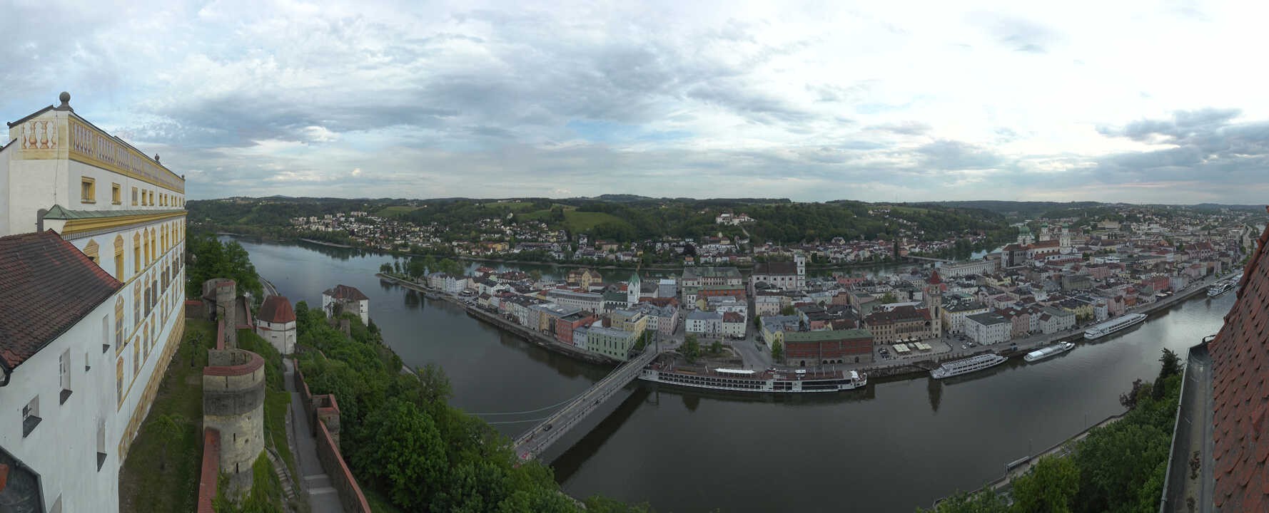 Archived image Webcam Passau: View from Veste Oberhaus