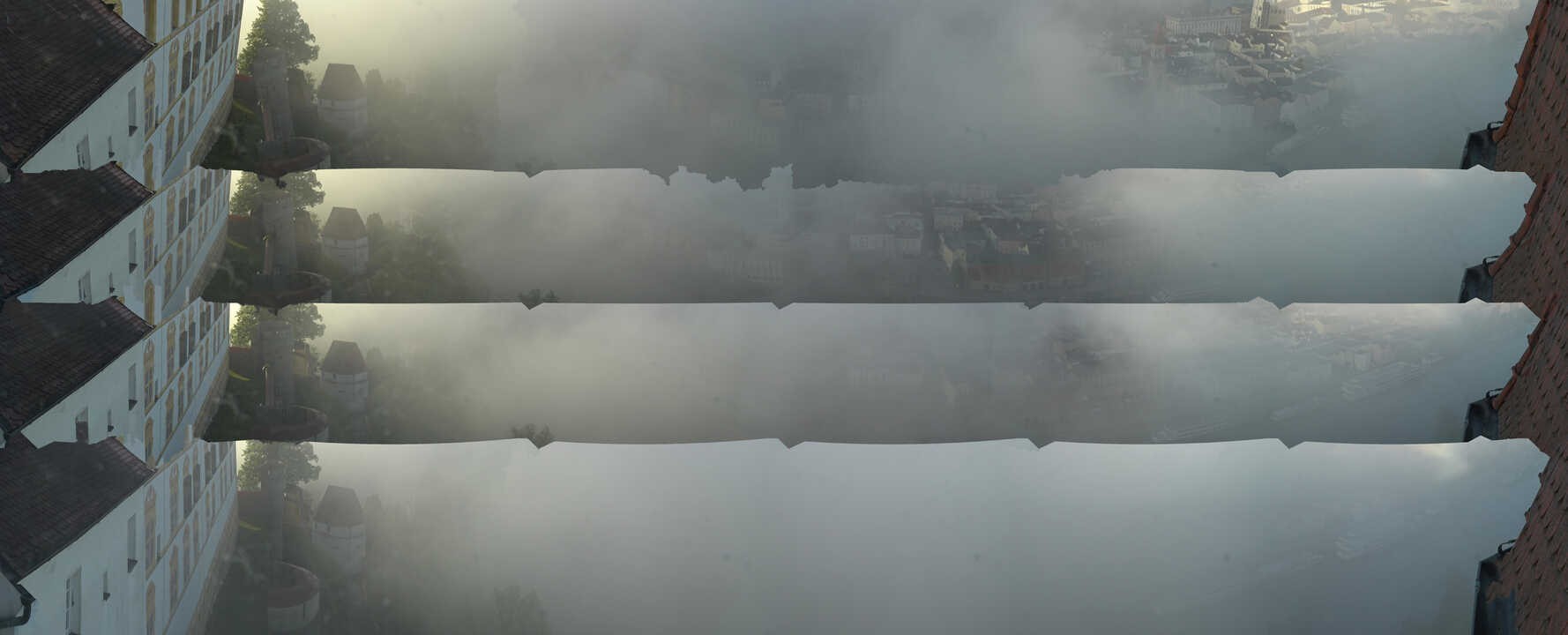 Archiv Foto Webcam Passau: Blick von der Veste Oberhaus auf Donau und Altstadt