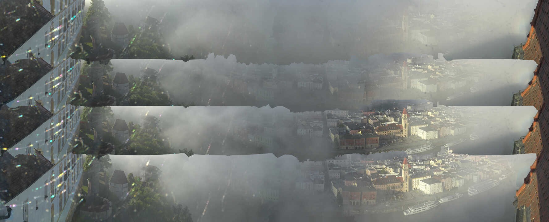 Archiv Foto Webcam Passau: Blick von der Veste Oberhaus auf Donau und Altstadt