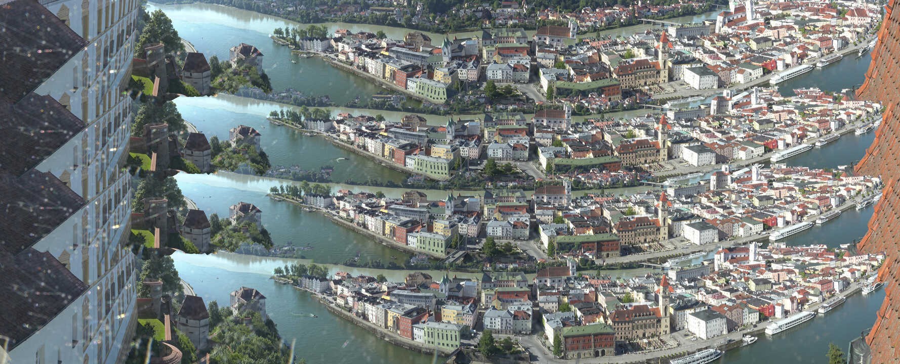 Archived image Webcam Passau: View from Veste Oberhaus