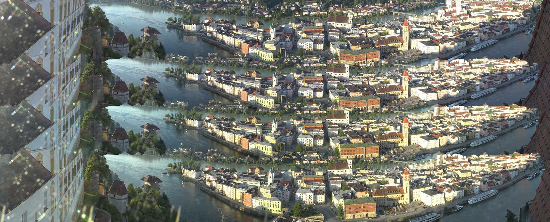 Archived image Webcam Passau: View from Veste Oberhaus