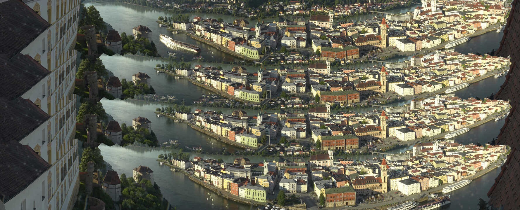 Archived image Webcam Passau: View from Veste Oberhaus