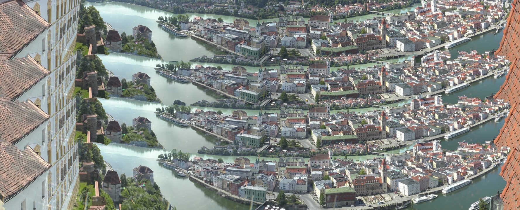 Archived image Webcam Passau: View from Veste Oberhaus
