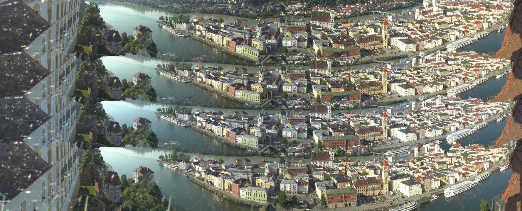 Archived image Webcam Passau: View from Veste Oberhaus