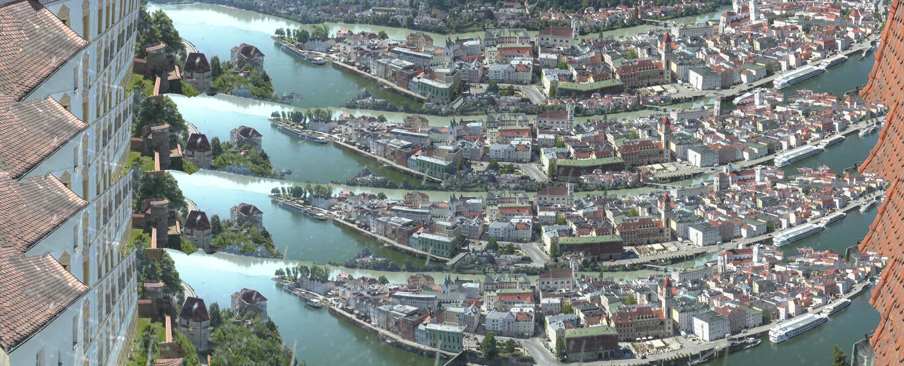 Archived image Webcam Passau: View from Veste Oberhaus