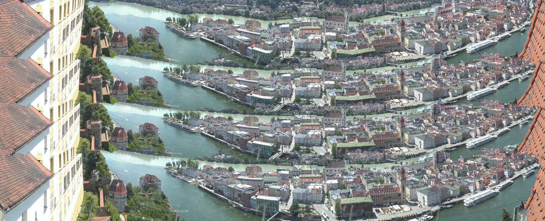 Archived image Webcam Passau: View from Veste Oberhaus