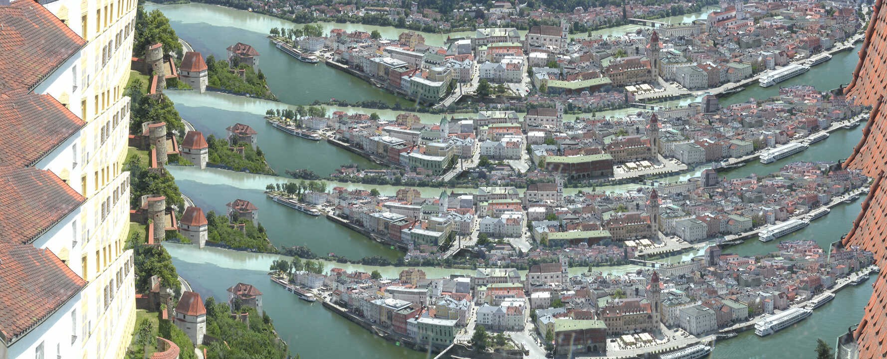 Archived image Webcam Passau: View from Veste Oberhaus
