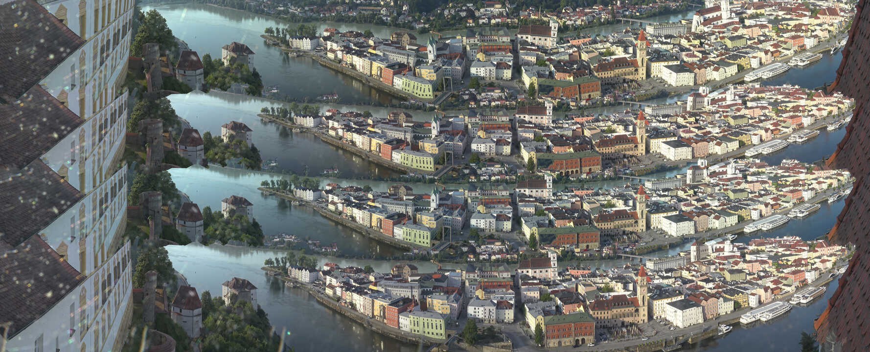 Archived image Webcam Passau: View from Veste Oberhaus