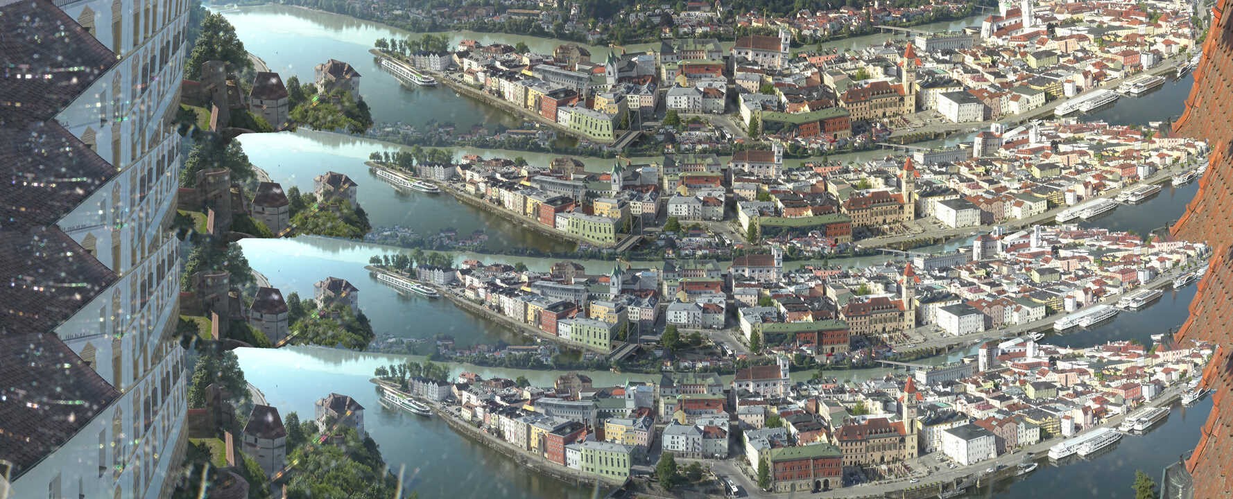 Archived image Webcam Passau: View from Veste Oberhaus