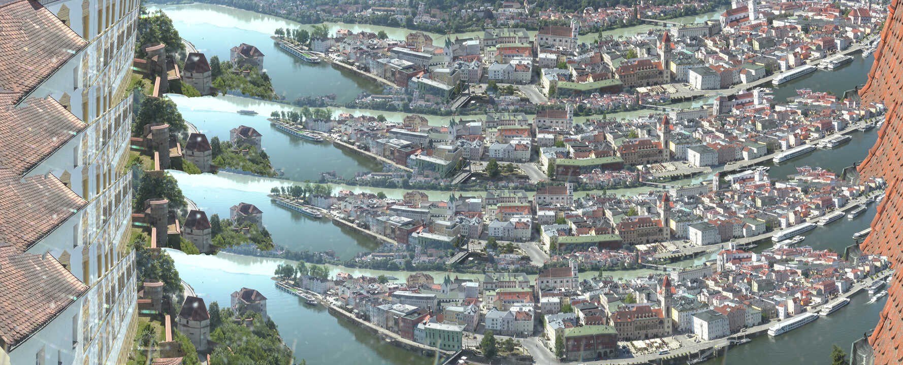 Archived image Webcam Passau: View from Veste Oberhaus