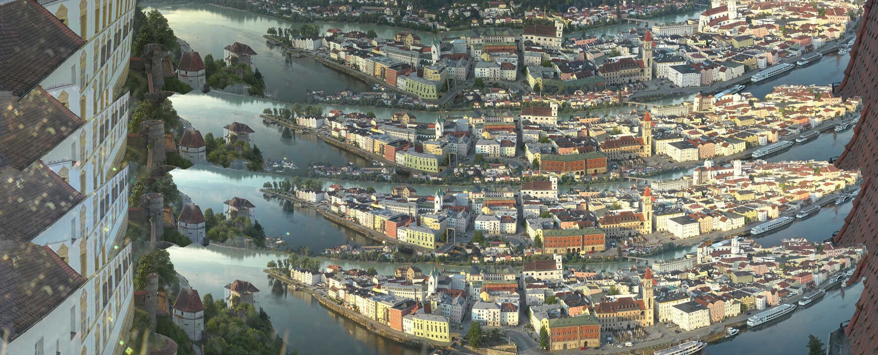 Archived image Webcam Passau: View from Veste Oberhaus